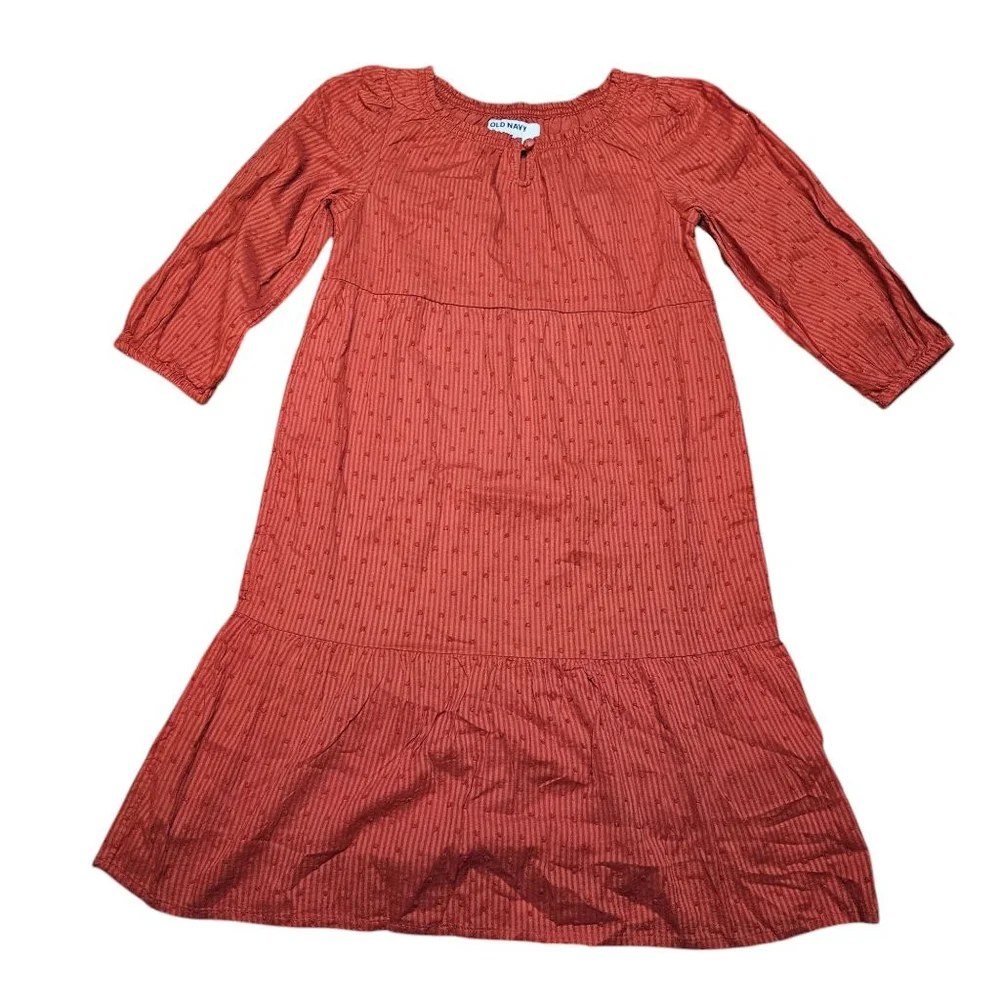 Old Navy XS 5 Burnt Orange Tiered Dress